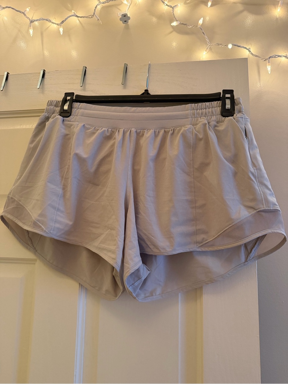 lululemon athletica Light Gray Layered Running Shorts